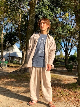 「MALAIKA（マライカ）のアイテム」を使った、タキナオ🐓さん（メンズ・170cm）の秋コーディネート