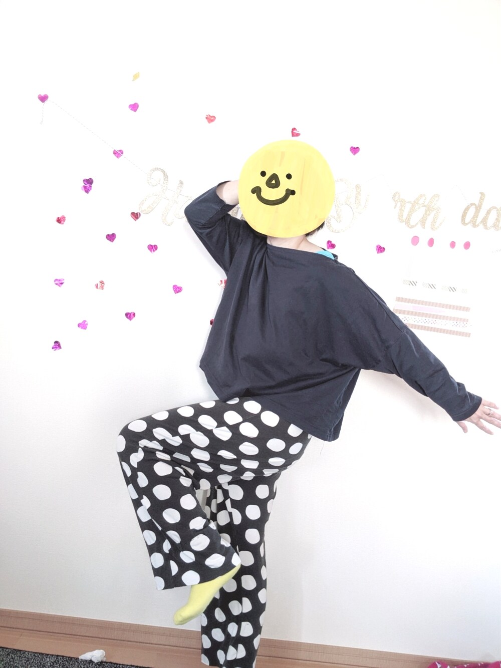 「UNIQLOのアイテム（ルームウェア/パジャマ、ブラック系）」を使った、popotan724さん（キッズ・133cm）の春コーディネートの1枚目の写真