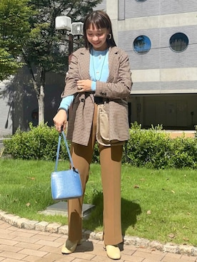 「Ray BEAMS（レイビームス）のアイテム（ダウンジャケット/コート）」を使った、izumi  ishiketaさん（レディース・156cm）の秋コーディネート