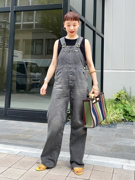 「Ray BEAMS（レイビームス）のアイテム（オールインワン・サロペット）」を使った、izumi  ishiketaさん（レディース・157cm）の夏コーディネート
