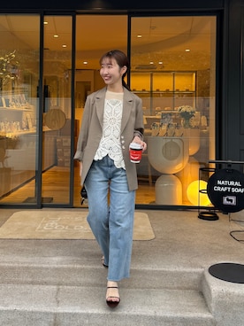 「PAPILLONNER（パピヨネ）のアイテム」を使った、ajiiko27さん（レディース・160cm）の春コーディネート
