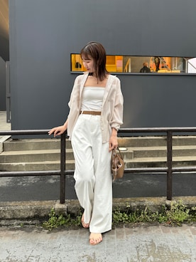 「PAPILLONNER（パピヨネ）のアイテム」を使った、ajiiko27さん（レディース・160cm）の春コーディネート
