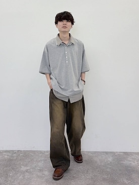 「niko and...（ニコアンド）のCOOLMAX ライトエクストラワイドデニム　LIGHT EXTRA WIDE DENIM　[niko and ...JEANS]（デニムパンツ、グレー系）」を使った、daikinikoandさん（メンズ・169cm）の夏コーディネート