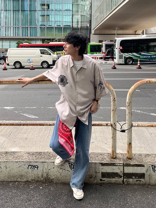 9oz ライトデニム5ポケットワイドパンツ【niko and ...JEANS 2025SS】