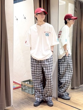 「niko and...（ニコアンド）のアイテム（その他パンツ）」を使った、daikinikoandさん（メンズ・169cm）の夏コーディネート