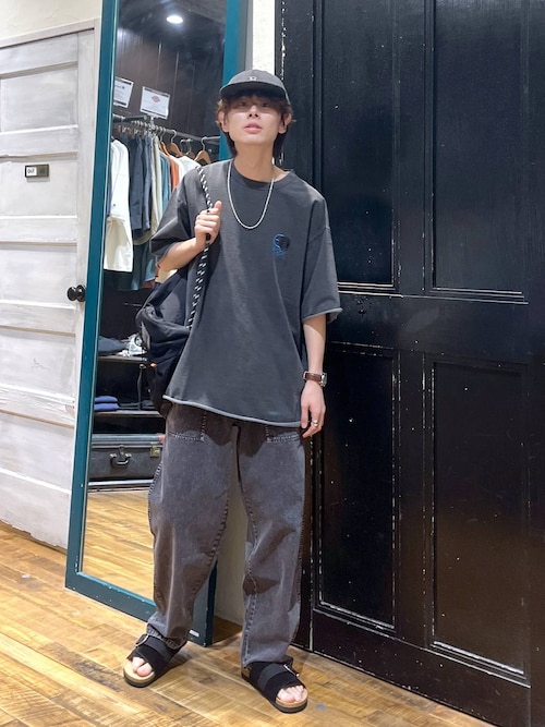 フェイクレザーコンビベルトサンダル