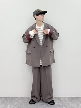 「niko and...（ニコアンド）のアイテム（キャップ）」を使った、daikinikoandさん（メンズ・169cm）の秋コーディネート