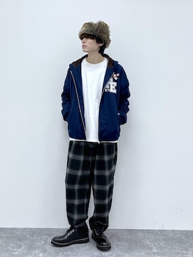 「niko and ...」｜「アイテム（キャップ）」を使った、daikinikoandさん（メンズ・169cm）の秋コーディネート