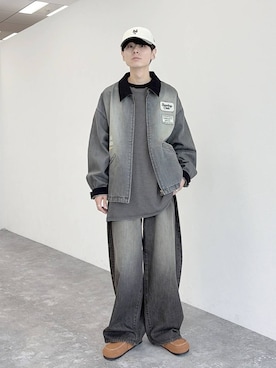 「NEW ERA（ニューエラ）の【NEW ERA(ニューエラ)】別注9TWENT EASY SNAP 2-TONE（キャップ、ブラック系）」を使った、daikinikoandさん（メンズ・169cm）の夏コーディネート