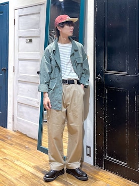 「アイテム（ミリタリージャケット）」を使った、daikinikoandさん（メンズ・169cm）の秋コーディネート