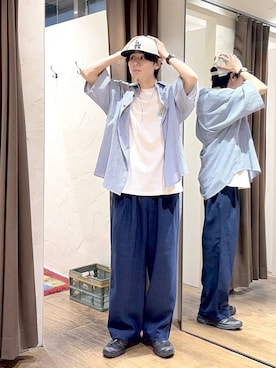 「niko and...（ニコアンド）のアイテム（その他パンツ）」を使った、daikinikoandさん（メンズ・169cm）の夏コーディネート