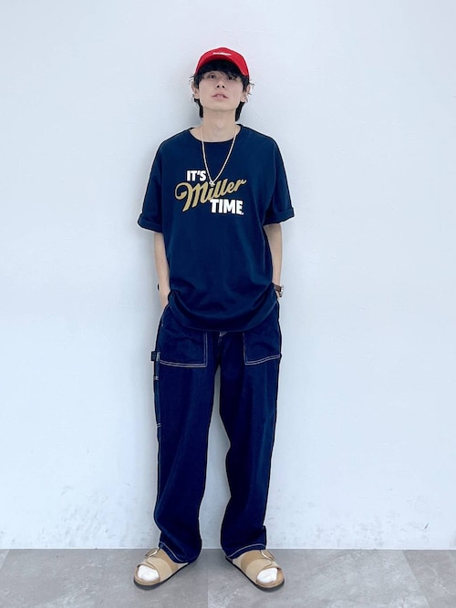 フェイクレザーコンビベルトサンダル