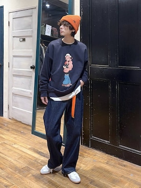 「アイテム（スウェット）」を使った、daikinikoandさん（メンズ・169cm・20代）の冬コーディネート