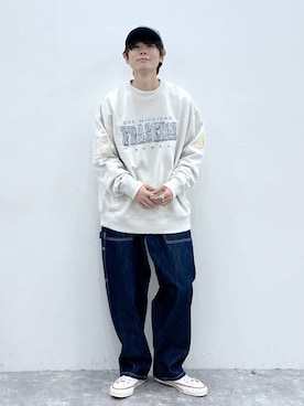 「niko and...（ニコアンド）のアイテム（スウェット）」を使った、daikinikoandさん（メンズ・169cm）の冬コーディネート