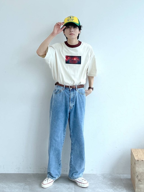 9oz ライトデニム5ポケットワイドパンツ【niko and ...JEANS 2025SS】