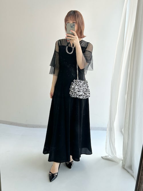 新品・3L】Callarusカラルス デザインチュールトップス ワンピース 黒