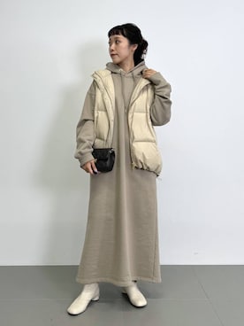 「アイテム（ダウンベスト）」を使った、by_.ukiさん（レディース・160cm・20代）の秋コーディネート