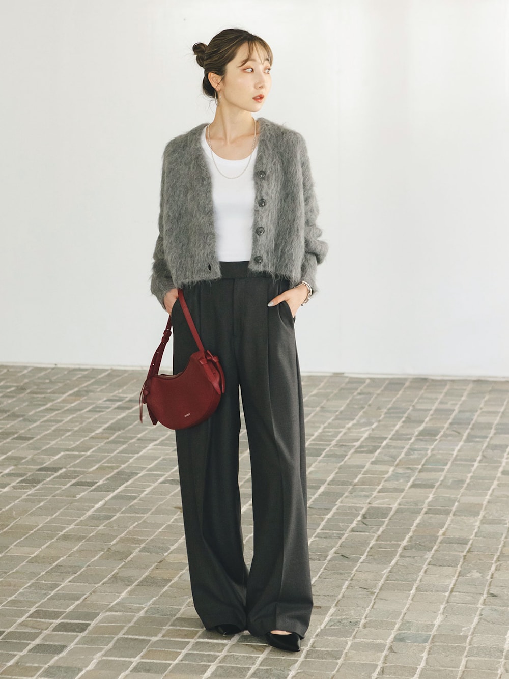 THE TOE シャギーニットカーディガン グレーSサイズ TOÉ Baker