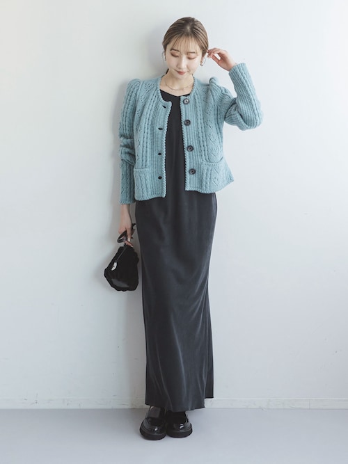 【美品】再値下げ✨NobleVネックフィブリルキャミワンピース10/19まで NOBLE ワンピース ワイドVネックフィブリルキャミワンピース