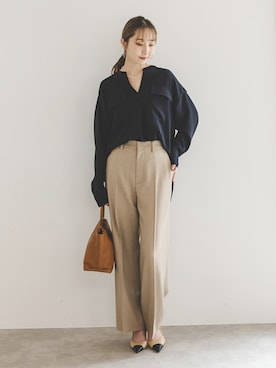 「Noble（ノーブル）のPUNTI./プンティ BOAT HAND（ハンドバッグ）」を使った、Rinaさん（レディース・164cm）の冬コーディネート