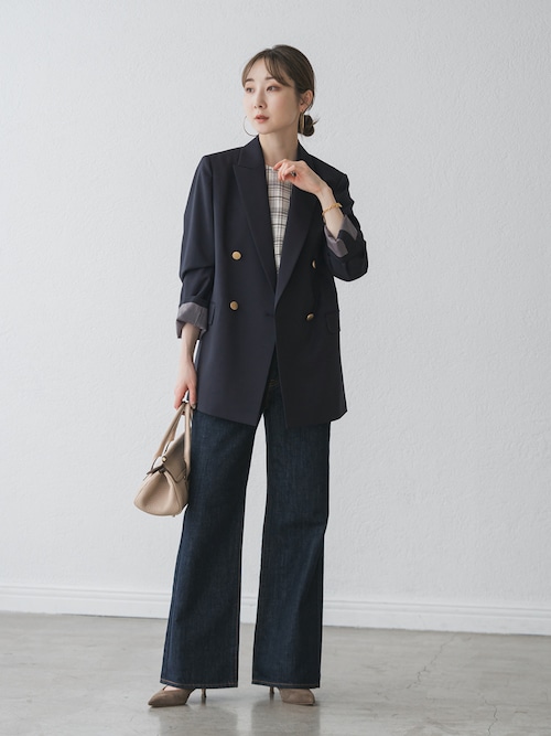 エステルツイルピークドラペルジャケット（テーラードジャケット