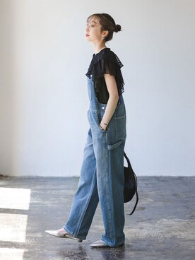 「noble」｜「アイテム（オールインワン・サロペット）」を使った、Rinaさん（レディース・164cm）の夏コーディネート