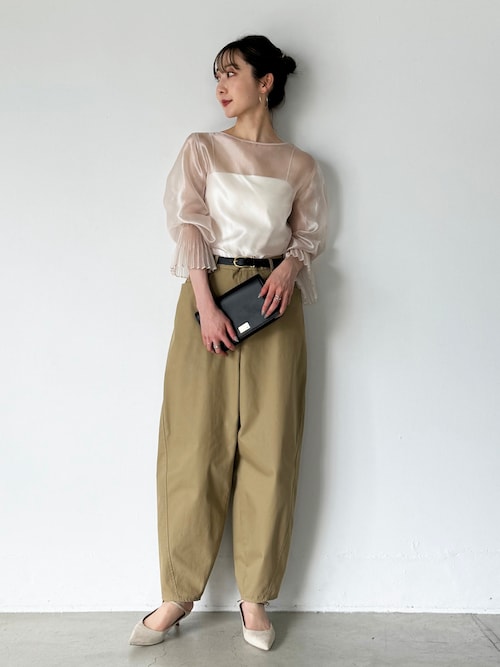 セール】パールシアープリーツカフスブラウス（シャツ/ブラウス