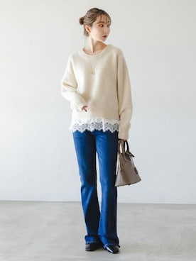 「アイテム（キャミソール）」を使った、Rinaさん（レディース・164cm）の冬コーディネート