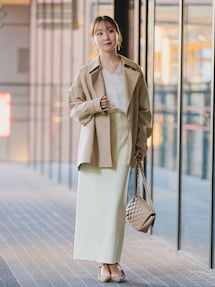 美品　Noble コットンダブルクロスハーフコート　ベージュ　36 Noble（ノーブル）の「コットンダブルクロスハーフコート（トレンチ