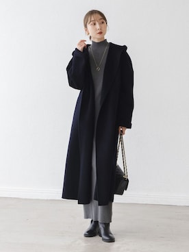 「アイテム（その他アウター、ブルー系）」を使った、Rinaさん（レディース・164cm）の秋コーディネート