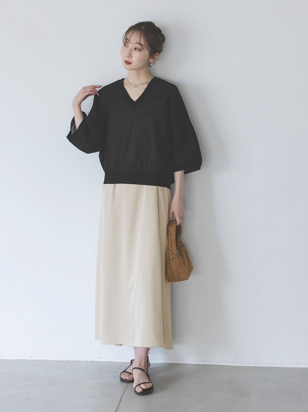 【新品未使用品】NOBLE/スポンジシアーショートスリーブニット スポンジシアーショートスリーブニット（ニット／セーター