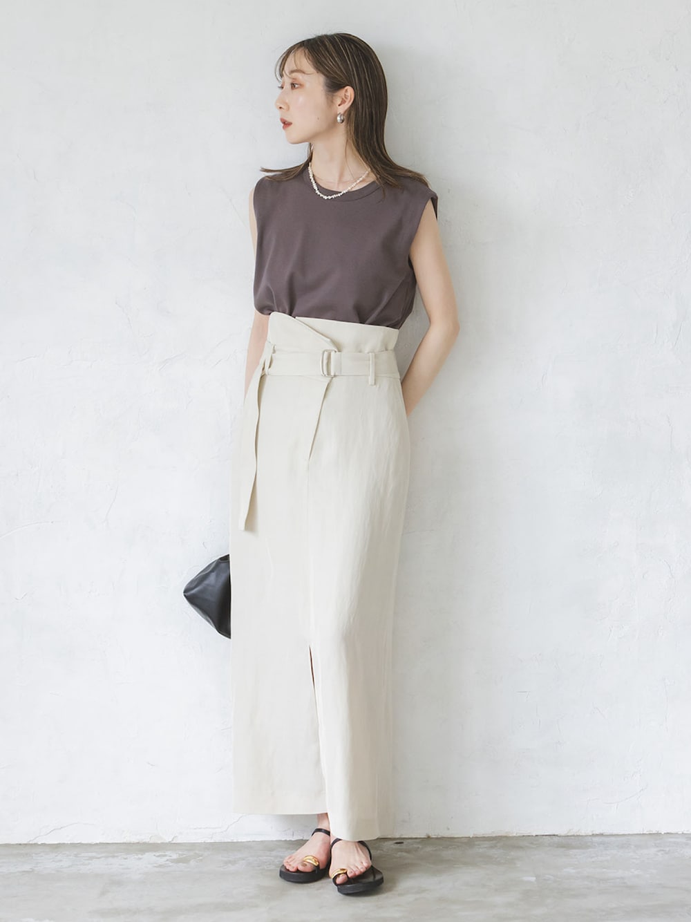 Noble（ノーブル）の「オーバーラップマキシタイトスカート