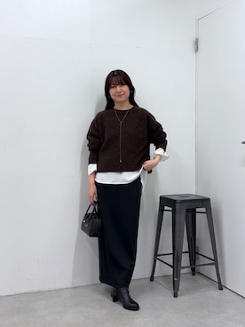 「アイテム（ボストンバッグ）」を使った、Pちゃんさん（レディース・157cm）の秋コーディネート