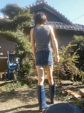 「アイテム（レインシューズ）」を使った、elinaさん（レディース・168cm・30代）の秋コーディネート