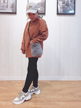 「DRESKIP（ドレスキップ）のアイテム（キャップ）」を使った、P̆̈ĕ̈ĕ̈さん（レディース・150cm）の冬コーディネート