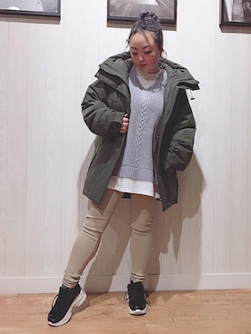 「ゆるニット」｜「アイテム（その他アウター）」を使った、P̆̈ĕ̈ĕ̈さん（レディース・150cm）の冬コーディネート