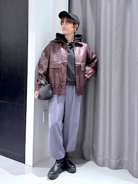 「アイテム（ブルゾン）」を使った、yun..さん（レディース・160cm・40代）の秋コーディネート