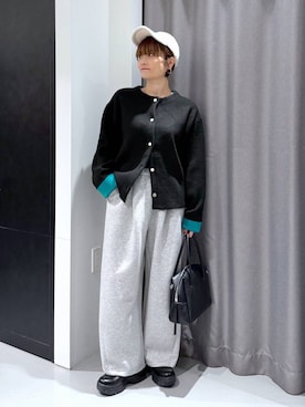 「アイテム（スウェットパンツ）」を使った、yun..さん（レディース・160cm・40代）の冬コーディネート