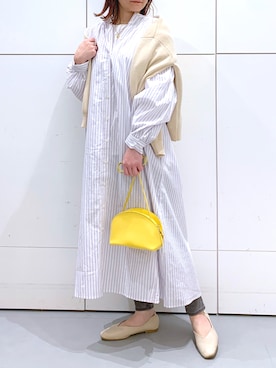 「LAKOLE（ラコレ）のアイテム（シャツワンピース）」を使った、yun..さん（レディース・160cm）の冬コーディネート