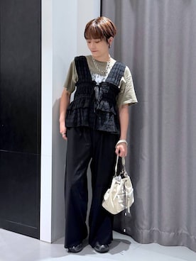 「アイテム（ベスト）」を使った、yun..さん（レディース・160cm・40代）の夏コーディネート