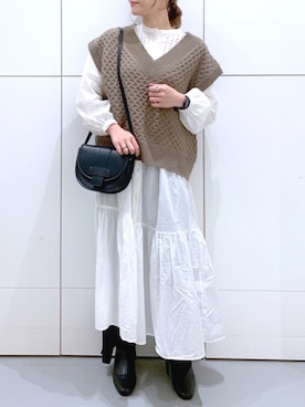 「LAKOLE（ラコレ）のアイテム（シャツワンピース）」を使った、yun..さん（レディース・160cm）の秋コーディネート