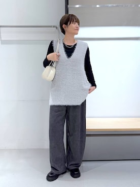 「アイテム（ボストンバッグ、ベージュ系）」を使った、yun..さん（レディース・160cm）の秋コーディネート