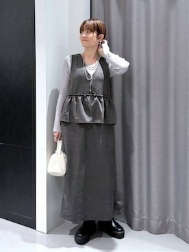 「アイテム（ワンピース/ドレス）」を使った、yun..さん（レディース・160cm・40代）の秋コーディネート