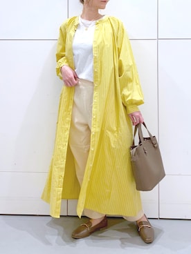 「LAKOLE（ラコレ）のアイテム（シャツワンピース）」を使った、yun..さん（レディース・160cm）の冬コーディネート