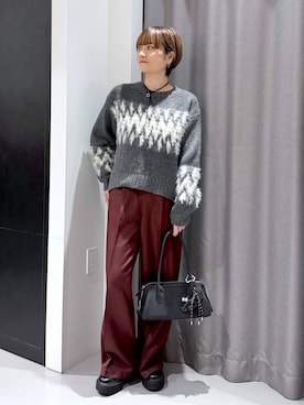 「アイテム（スラックス）」を使った、yun..さん（レディース・160cm・40代）の秋コーディネート