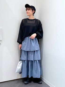 「アイテム（帽子）」を使った、yun..さん（レディース・160cm・40代）の春コーディネート