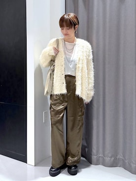 「アイテム（カーゴパンツ）」を使った、yun..さん（レディース・160cm・40代）の秋コーディネート
