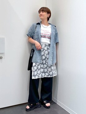 「LAKOLE（ラコレ）のミニ2WAYチェーンショルダーバッグ / 104948（ショルダーバッグ）」を使った、yun..さん（レディース・160cm）の夏コーディネート