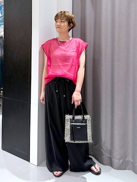 「アイテム（トップス）」を使った、yun..さん（レディース・160cm・40代）の夏コーディネート