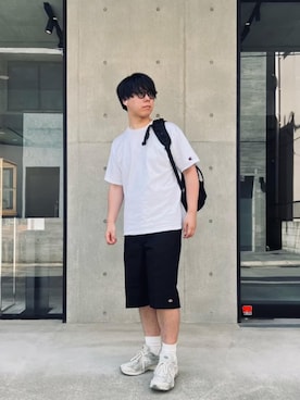 「Champion（チャンピオン）のアイテム」を使った、ayatoさん（メンズ・184cm）の夏コーディネート